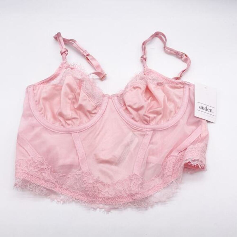 Auden Women's Pink Lace Longline Lingerie‎ Corset Size Small